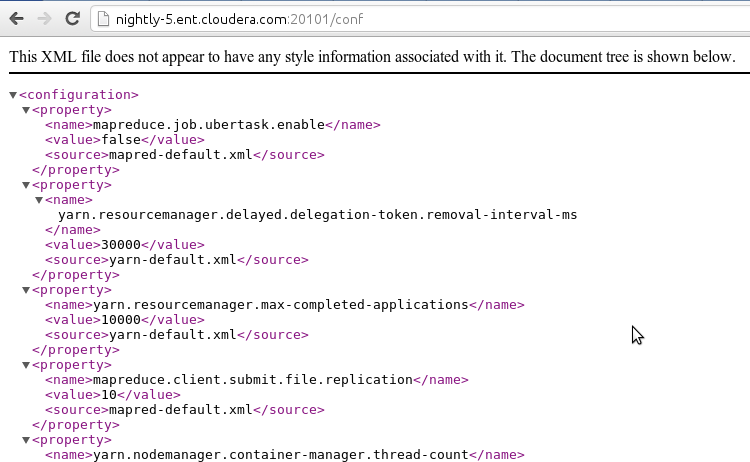 Example conf servlet screenshot